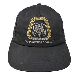 Carpenters Local 777 Snapback Trucker Hat Black OS Adjustable Kennedy Graphics